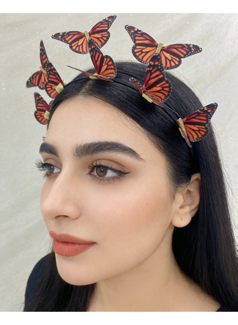 NAME Fabric colorful butterfly galvanized iron headband for teens and woman hair decoration - Image 5